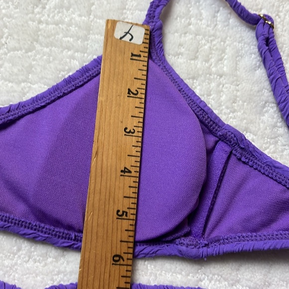 No Boundaries Purple Textured Bikini Top Lightly Padded S 3-5 - Picture 5 of 6